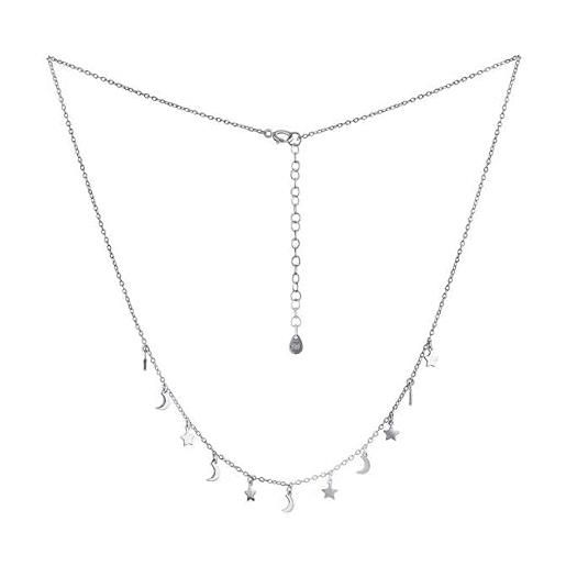 SILVEGO collana silver necklace with midnight sky mss031n charms ssl3931 marca, estándar, metallo non prezioso, nessuna pietra preziosa