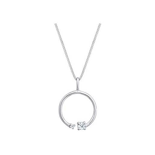 DIAMORE elli diamonds collana donne cerchio geo di base con diamante (0,125 ct. ) in argento sterling 925