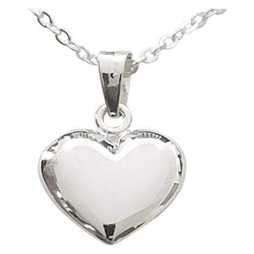 Sicuore ciondolo cuore - collana argento 925 - design semplice con figura di 10 mm - catena di 45 cm con chiusura a anello - include scatola regalo