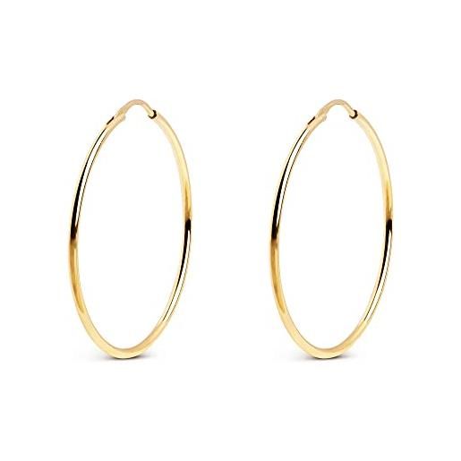 SINGULARU - orecchini cerchio maria l oro - orecchini in ottone con finitura placcata in oro 18kt - orecchini a cerchio con chiusura congo - gioielli da donna