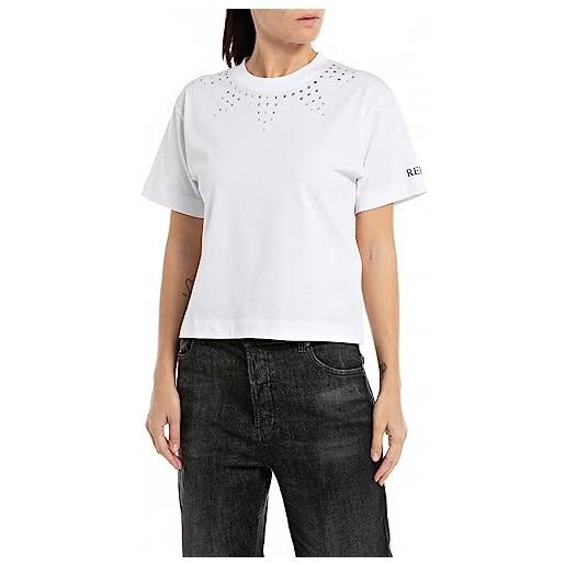 Replay w3073 t-shirt, 001 bianco, s donna