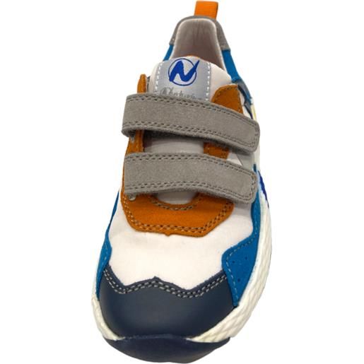 Sneaker meteor bambino con strappi white/blu/azzurro/orange - naturino