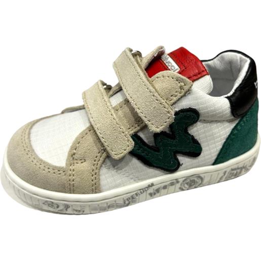 Sneakers bambino/bambina colore bianco/beige/rosso con doppio strappo - balducci