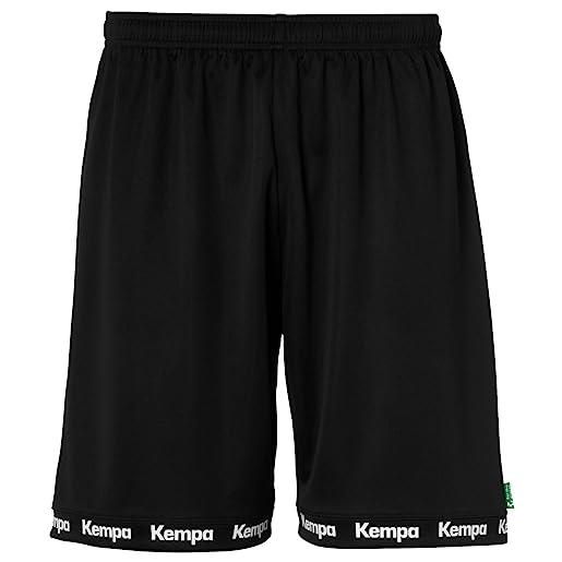 Kempa wave 26 pantaloncini corti da uomo e ragazzo, da pallamano, fitness, palestra, pantaloncini sportivi corti con coulisse, colore nero, 152