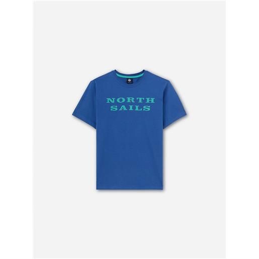 North Sails - t-shirt con lettering, ocean blue