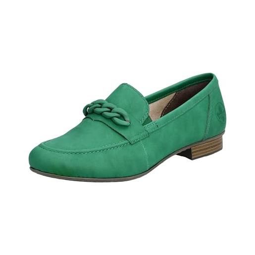 Rieker 51999, mocassino donna, verde, 36 eu