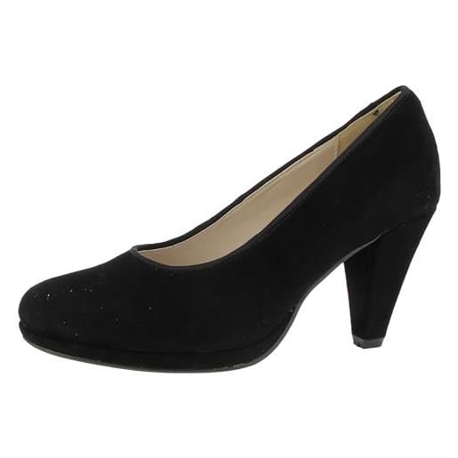 Hirschkogel 3006832, scarpe col tacco con plateau donna, nero (schwarz 002), 35 eu