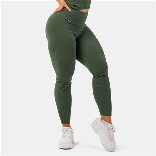 NEBBIA leggings a vita alta sporty smart pocket da donna dark green