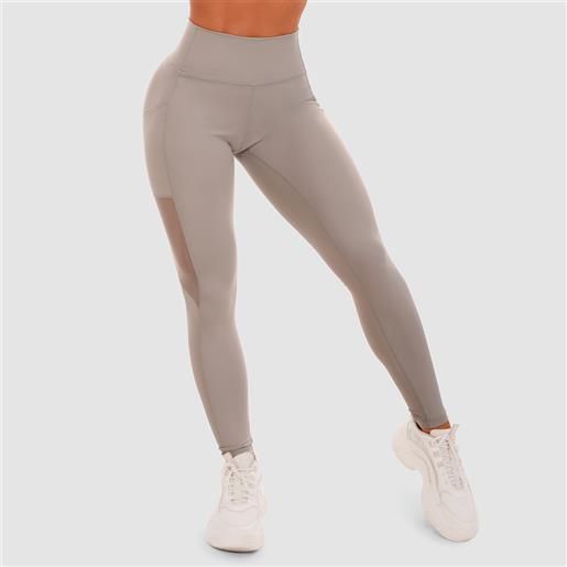 GymBeam women's leggings mesh panel grey