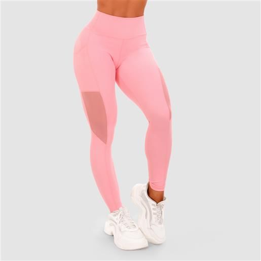 GymBeam women's leggings mesh panel pink