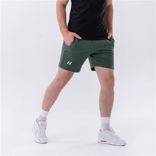 NEBBIA men's shorts relaxed-fit dark green