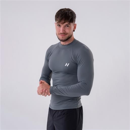 NEBBIA men's t-shirt long-sleeve active grey