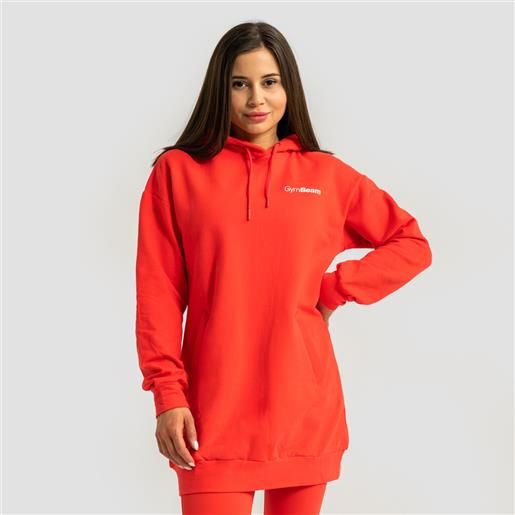 GymBeam women's limitless longline hoodie hot red