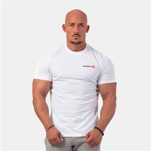NEBBIA t-shirt da uomo con logo minimal / white