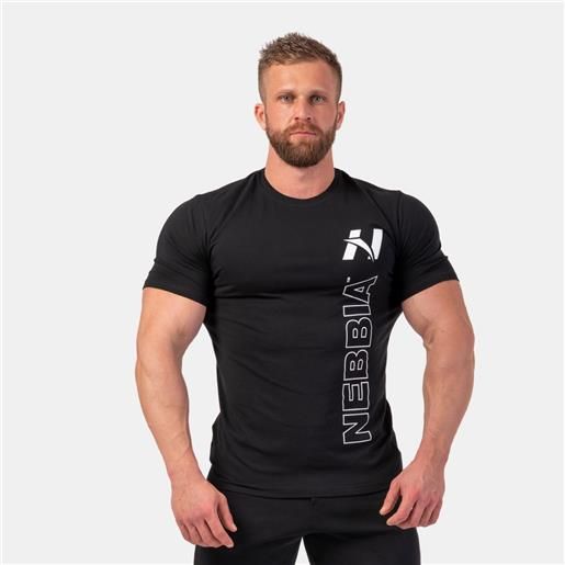 NEBBIA men's t-shirt vertical logo black