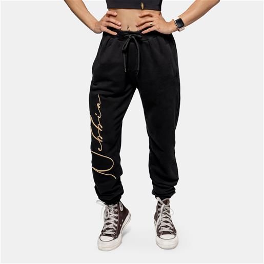 NEBBIA women's sweatpants intense signature black/gold