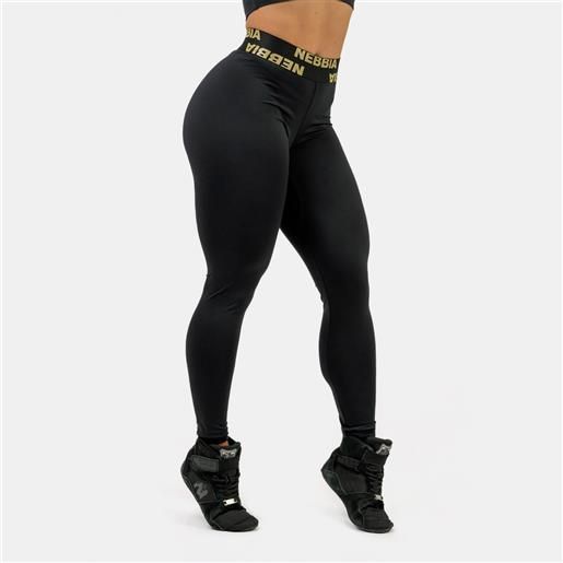 NEBBIA women's leggings classic high waist intense perform black/gold