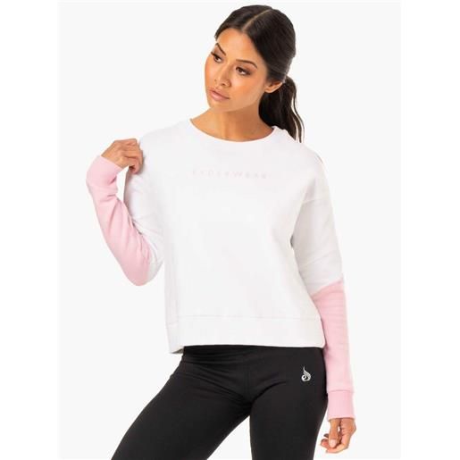 Ryderwear women's hybrid pullover white pink