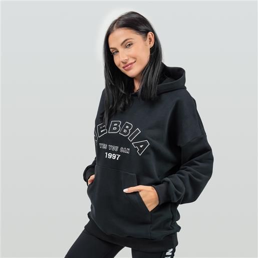 NEBBIA women's oversize hoodie gym rat black