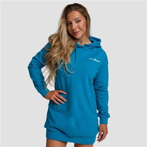 GymBeam women's limitless longline hoodie aquamarine
