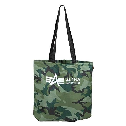 Alpha industries alpha borsa della spesa unisex-adulto, olive camo, taglia unica