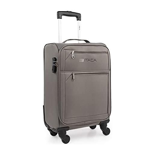 ITACA - valigia 55x40x20 trolley bagaglio a mano. Valigie e trolley per i tuoi viaggi in cabina. Trolley bagaglio a mano. Materiale eva polyester resistente e super leggero 701050, antracite