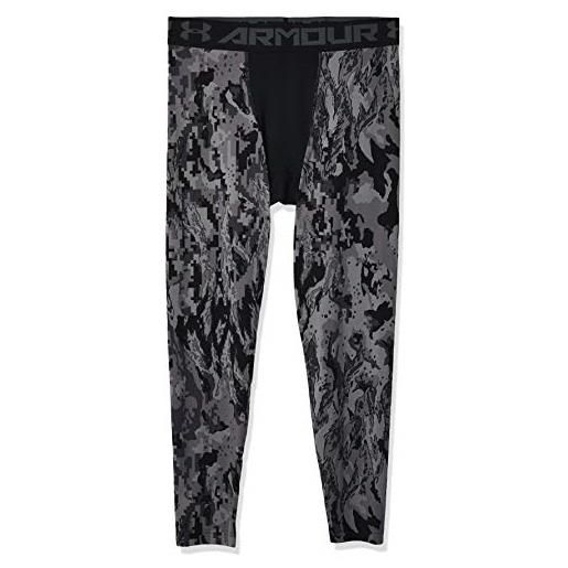 Under Armour pantaloni lunghi hg 2.0 print leggings, nero/grigio, l