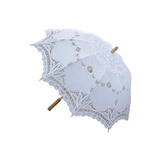 Cenlin parasole da sposa con ombrello da sposa in pizzo vittoriano da 80 cm, 