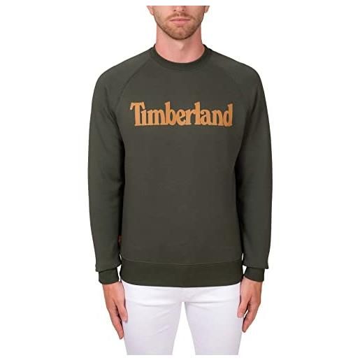 Timberland northwood tfo wordmark logo brushback crew neck duffel bag, felpa, 