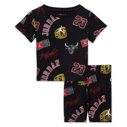 Nike jordan completo t-shirt e shorts da neonato 23 ring aop nero taglia 24 m codice 65c997-023