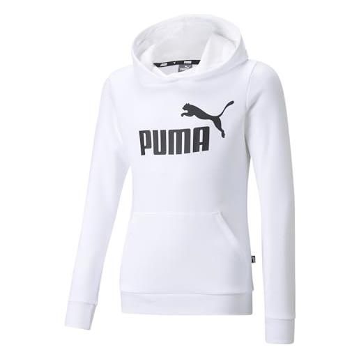 PUMA ess logo hoodie tr g felpa, bianco, 4 años unisex-bimbi