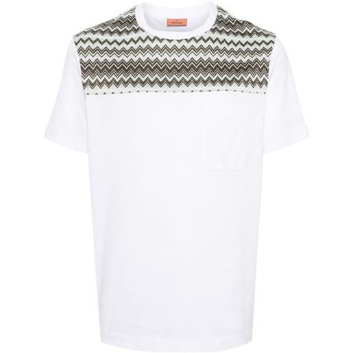 Missoni t-shirt con inserto a zigzag - bianco