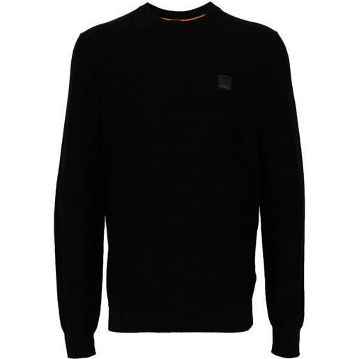 BOSS maglione con applicazione - nero