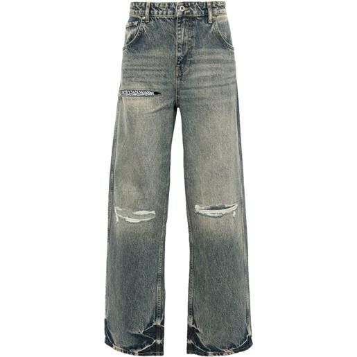 Represent jeans r3d destroyer taglio comodo con vita regolare - blu