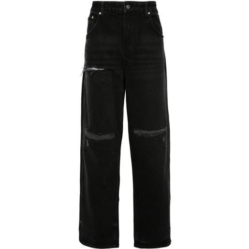 Represent jeans r3d destroyer taglio comodo con vita regolare - nero