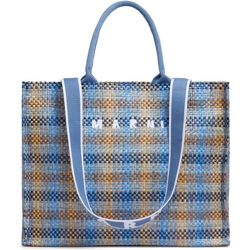 Marni borsa shopper con logo - blu
