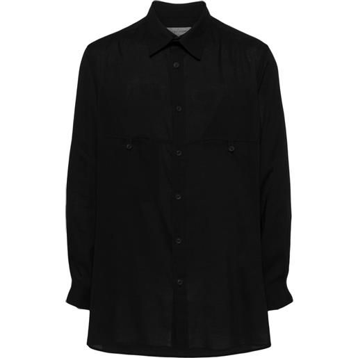 Yohji Yamamoto jetted-pocket buttoned shirt - nero