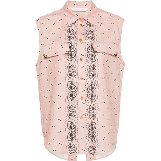Palm Angels camicia smanicata con stampa paisley - rosa