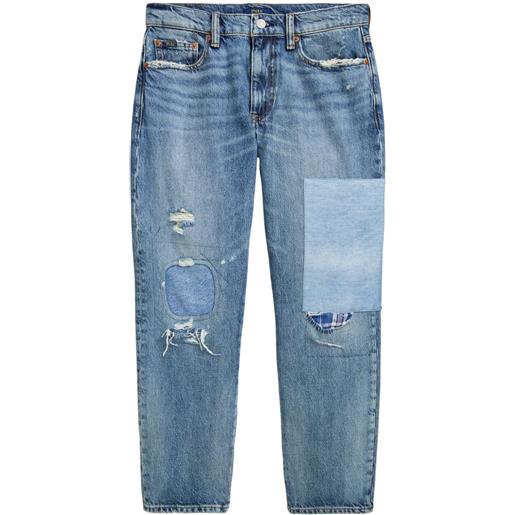 Polo Ralph Lauren jeans patchwork a vita alta - blu