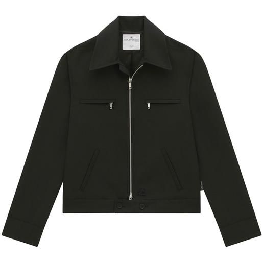 Courrèges giacca-camicia con zip - nero