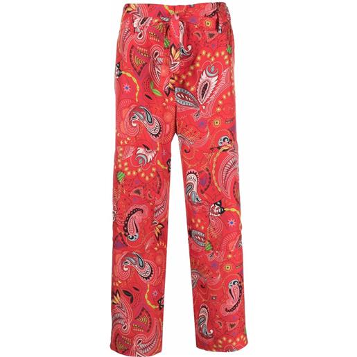 ETRO pantaloni con stampa paisley - rosso