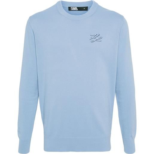 Karl Lagerfeld maglione con ricamo - blu