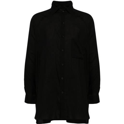 Yohji Yamamoto camicia con inserti - nero