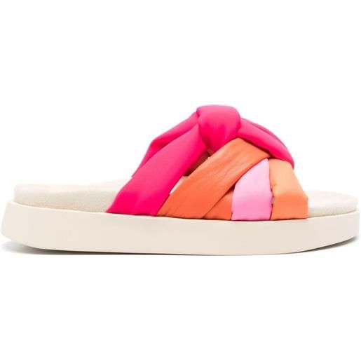 Inuikii sandali slides con design color-block - rosa
