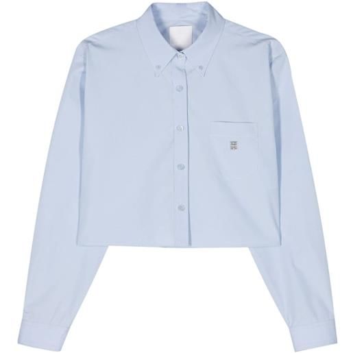 Givenchy camicia crop con placca logo - blu