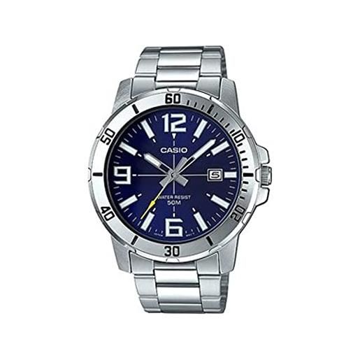 Casio mtp-vd01d-2bv men's enticer stainless steel blue dial casual analog sporty watch