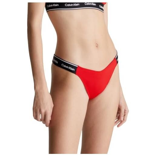 Calvin Klein slip bikini con fascia donna con logo, nero (pvh black), m