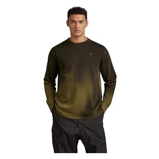 G-STAR RAW lash sweater, felpa uomo, verde scuro (dark olive sprayed d18231-b782-g244), m