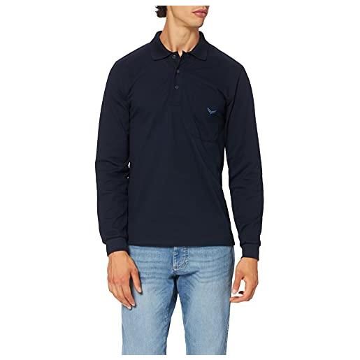 Trigema damen langarm polo-shirt maglia a maniche lunghe, blau (blau 046), 56 (taglia produttore: xxxl) donna