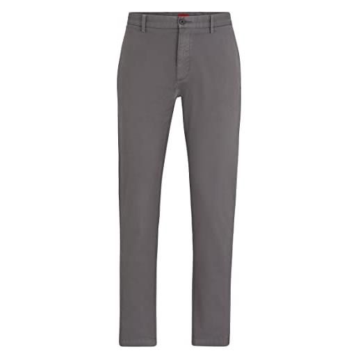 HUGO david222d trousers_flat, grigio, 34w x 32l uomo